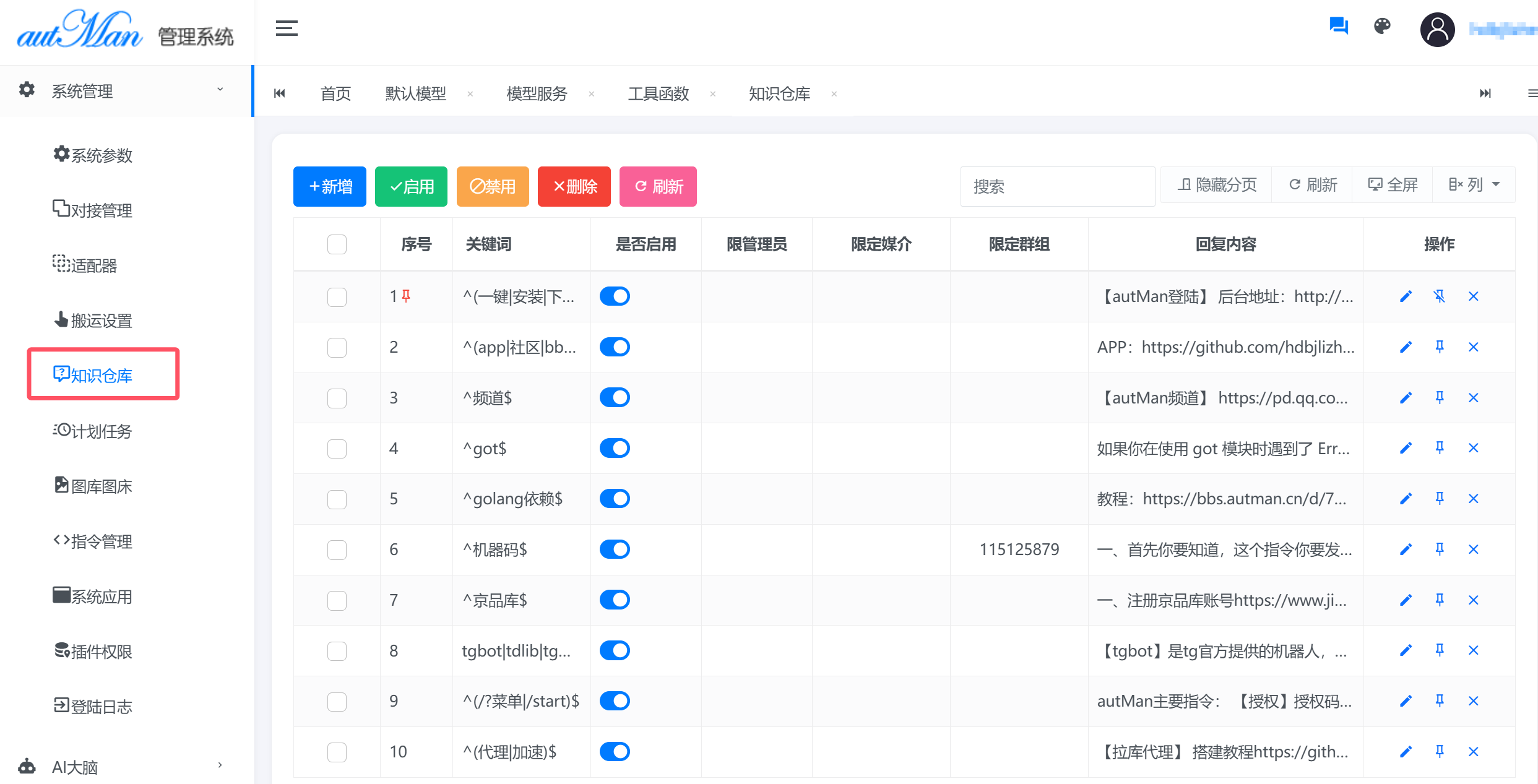 AI大脑功能示意图
